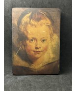 Portrait Of A Child Rubens Reproduction Painting Art On Wooden Plate Wal... - $191.34 CAD