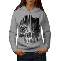 Wellcoda Stich Metal Rock Skull Womens Hoodie, Horror Casual Hooded Sweatshirt - £29.11 GBP