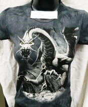 Black Dragon Perched To Strike Hand Dyed Black Baby Doll/Juniors Shirt U... - £13.36 GBP