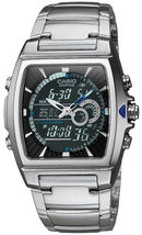Casio Edifice Men&#39;s Quartz Ana-Digi Silver-Tone Bracelet 40mm Watch EFA120D-1AV - £55.35 GBP