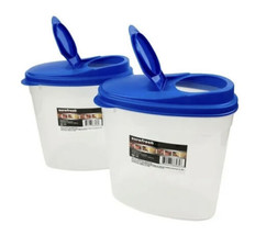 2ea 6.75 Cup/54oz Cereal,Dry Food OVAL Storage,Dispenser Container Lock ... - £15.73 GBP