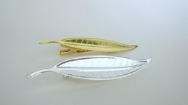 Gold or silver metal leaf alligator hair clip for fine thin hair - $6.95