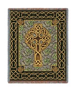 70x53 CELTIC CROSS Knot Shamrock Tapestry Throw Blanket Decor - £50.59 GBP