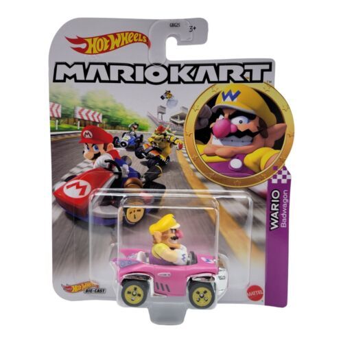 Hot Wheels Mario Kart Wario Badwagon Die Cast 1:64 Scale Mattel Super Mario GRN2 - $16.95