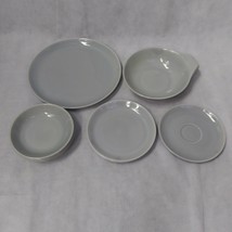 Hollydale Malibu Modern Gray Plates Soup Bowls Saucer China 9 Pcs - $64.95