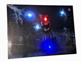 Widow Skeleton in Cemetery LED Sound Canvas Graveyard Ghosts Dark Enchantment - £26.06 GBP