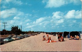 Postcard BEACH SCENE Fort Lauderdale Florida FL vintage cars Girls a3 - £17.01 GBP