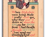 Art Deco Alphabet Poem Comic Alphabets Were Made UNP AM Davis DB Postcar... - $7.87