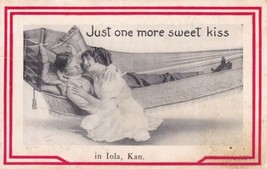 Iola Kansas KS Just One More Sweet Kiss 1911 Postcard B07 - £2.39 GBP