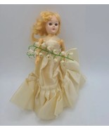 Vintage 1950 or 60s Bride Doll Sleepy Eye Lace Wedding Dress 8” blonde h... - £7.80 GBP