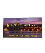 Postcard Folder Prague Czech Town Hall Cathedral Castle Bridge Chrome - $4.92