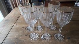 Set of 6 Gorham Crystal 8.5&quot; Water Goblet / Wine Glass NEVER USED w Tags - £71.44 GBP