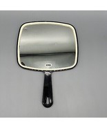 Vintage Hand Mirror 60s Brown White Celluloid Vanity Makeup Mirror Hong ... - $20.81 CAD