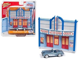 1958 Chevrolet Corvette Convertible Blue and Resin Movie Theater Facade &quot;Double - £29.00 GBP