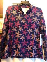 NWT Ladies GOTTEX Navy Blue Starfish Golf Tennis Long Sleeve Mock Shirt S M L XL image 2