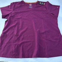 2XL Dickies Scrubs EDS Essentials V Neck Top DK615 WNPS Wine - £14.99 GBP