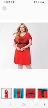 Lane Bryant Dress Red And Black Polka Dot V Neck Size 14/16 Stretch READ - £14.70 GBP
