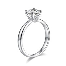 1 Carat Moissanite Diamond Ring Wedding Engagement 925 Sterling Silver MFR8342 - £282.15 GBP