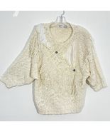 80s Vintage Bonnie &amp; Bill by Holly M Knit Sweater LACE Pearls Satin EMBE... - $35.63