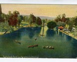 Hollenbeck Park Lake  Postcard Los Angeles California 1900&#39;s Canoes &amp; Ro... - $11.88