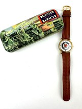 Lionel Train Collectible Men&#39;s Brown Buckle Band Analog Watch Vintage Wo... - $31.67