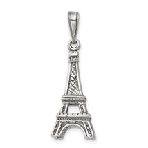 Sterling Silver Eiffel Tower Pendant Charm Paris France Jewerly 29mm x 11mm - £15.99 GBP