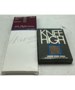 Lot of 2 New Hanes Silk Reflections Reinforced Toe Knee Highs 2 Pk Style... - £4.63 GBP