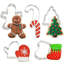 Assorted 5 Packs of Christmas Cookie Cutter Set Gingerbread Man Xmas Tre... - $15.57