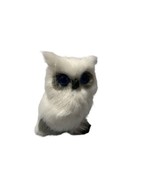 Handmade Owl Christmas Ornament Furry Fuzzy White 3.5 in tall - £7.61 GBP