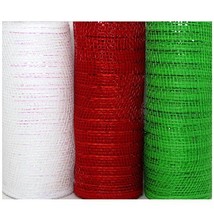 Christmas Decorative Mesh Rolls for Crafting Wreaths, Centerpieces, Disp... - £8.92 GBP