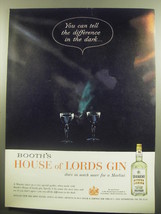 1959 Booth&#39;s House of Lords Gin Ad - You can tell the difference in the dark - £11.98 GBP