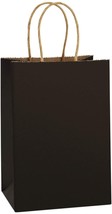 100 Pcs BLACK 5.25x3.75x8 Gift Bags w/ Handles Kraft Paper Bags FAST SHI... - £29.02 GBP