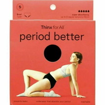 Thinx for All Women&#39;s Super Absorbency Brief Period Underwear - Black S ... - $17.81