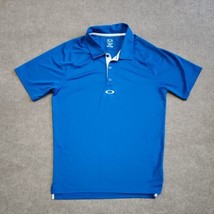 Oakley Hydrolix Short Sleeve Polo Shirt Mens Medium Blue Performance Str... - $21.65