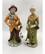 Lot of 2 Vintage UCGC Figures Grandpa and Grandma Porcelain 12.5&quot; Tall T... - $34.82 CAD