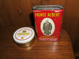 Two Vintage Tobacco Tins - Mac Baren&#39;s Virginia &amp; Prince Albert Crimp Cut - $9.85