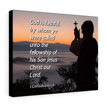   God Is Faithful 1 Corinthians 1:9 Bible Verse Canvas Christian - £59.77 GBP+