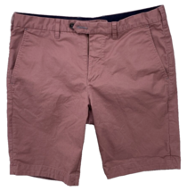 Ted Baker Shorts Men&#39;s Size 32 Buenose Cotton Chino Flat Front Pink Summer - $24.74