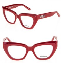 BALENCIAGA Angular 0238 Red Logo Eyeglasses 50mm GG0238O Optical Frame 003 - £253.82 GBP