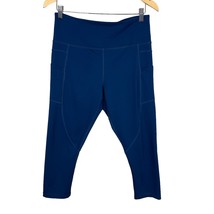 Zyia Active Leggings Women 12 Blue Capri High Rise Pockets Athletic Yoga... - £23.61 GBP