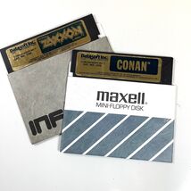 APPLE II 5.25" Floppy Disks Zaxxon &amp; Conan Datasoft by SEGA Video Games - $25.25
