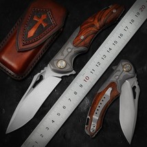Desert Ironwood Handle M390 Blade Tactical Outdoor Survival Pocket Foldi... - $116.82