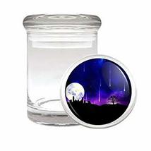 Shooting Star Moon Em1 Medical Glass Stash Jar 3&#39;&#39; X 2&#39;&#39; Herb And Spice Storage  - £6.25 GBP