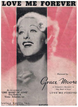 Love Me Forever Sheet Music Grace Moore&#39;s Love Song Gus Kahn Victor Sche... - £2.89 GBP