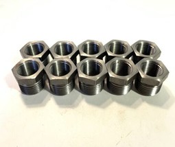 QTY-10 1/2 male x 3/8 female npt forged steel hex pipe bushing reducer adapter - $19.50