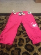 Beverly Hills Girls Casual Belted Capri Pants Size 10 Pink - $36.98