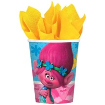 Trolls Paper Cups Holds Hot or Cold Beverages Party Supplies 9 oz 8 per ... - $83.13 MXN