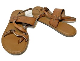 Nicole Womens Brown Leather Strappy Sandals Buckle Size 9 - £11.65 GBP
