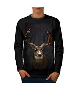 Wellcoda Beast Wild Animal Deer Mens Long Sleeve T-shirt, Buck Graphic D... - £18.10 GBP