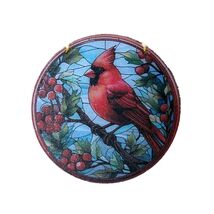 Acrylic Hanging Cardinal Sun Catcher Wall Decor Diameter = 5.9 inch - $12.72